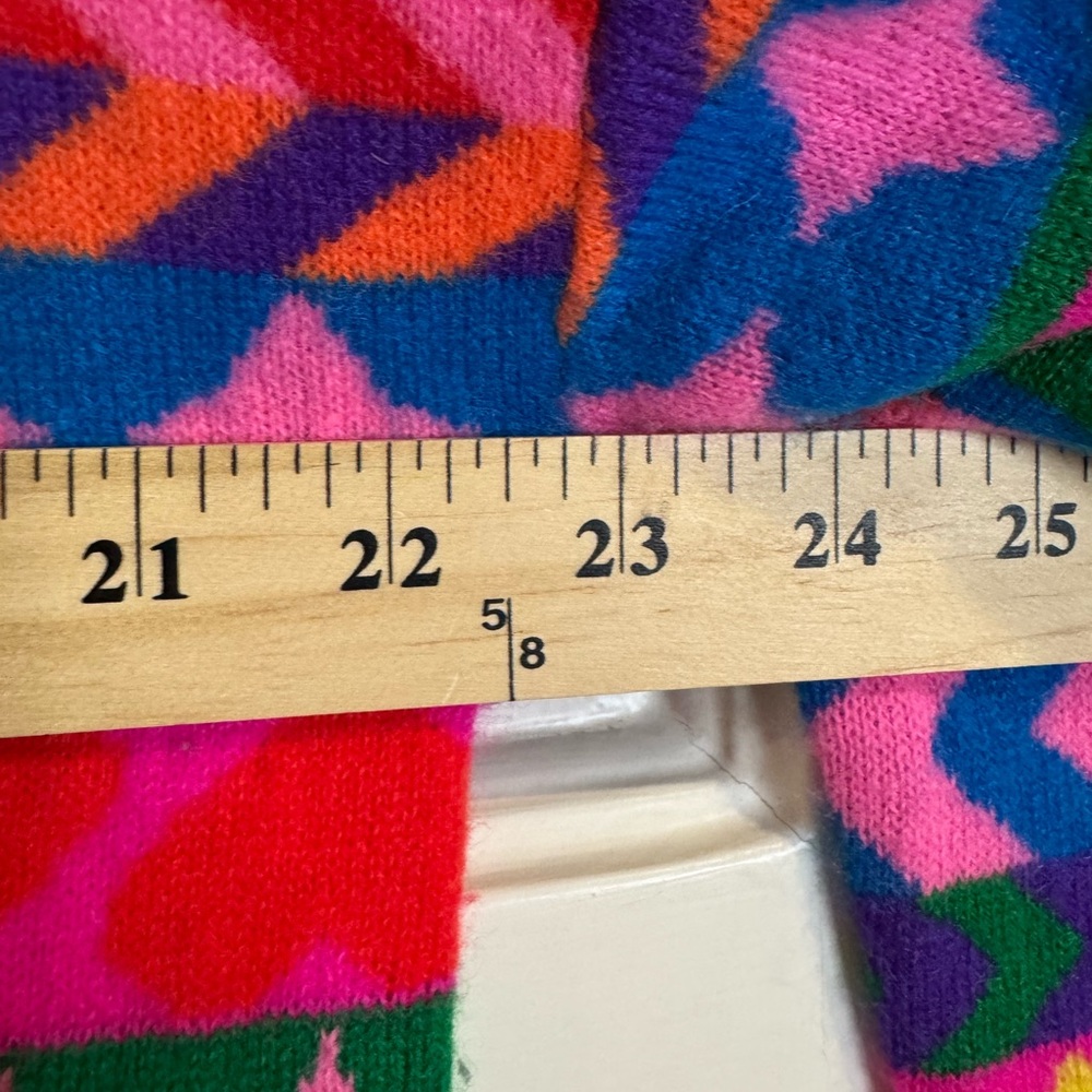 Vibrant Multicolor Patterned Cashmere Sweater - image 5